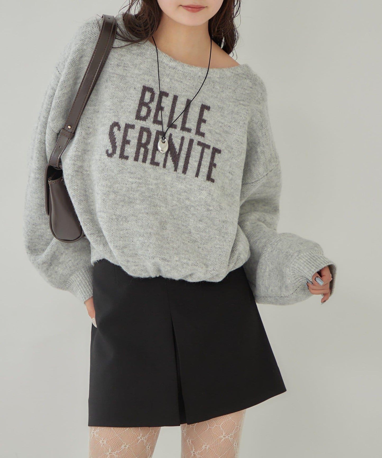 大LOGO抽繩針織衫