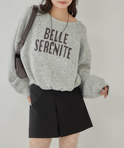 大LOGO抽繩針織衫