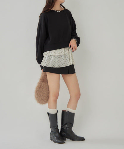 泡泡袖短款衛衣