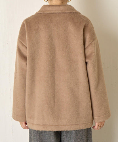 西裝領長毛呢大衣