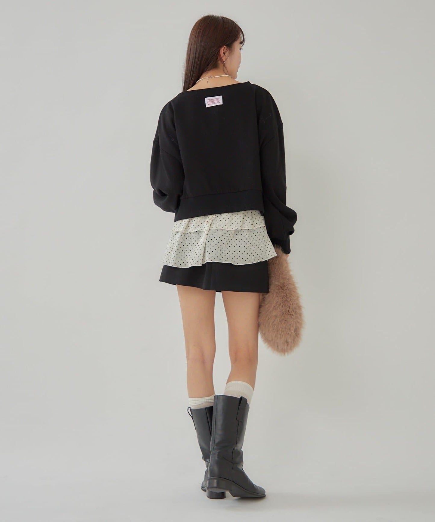 泡泡袖短款衛衣