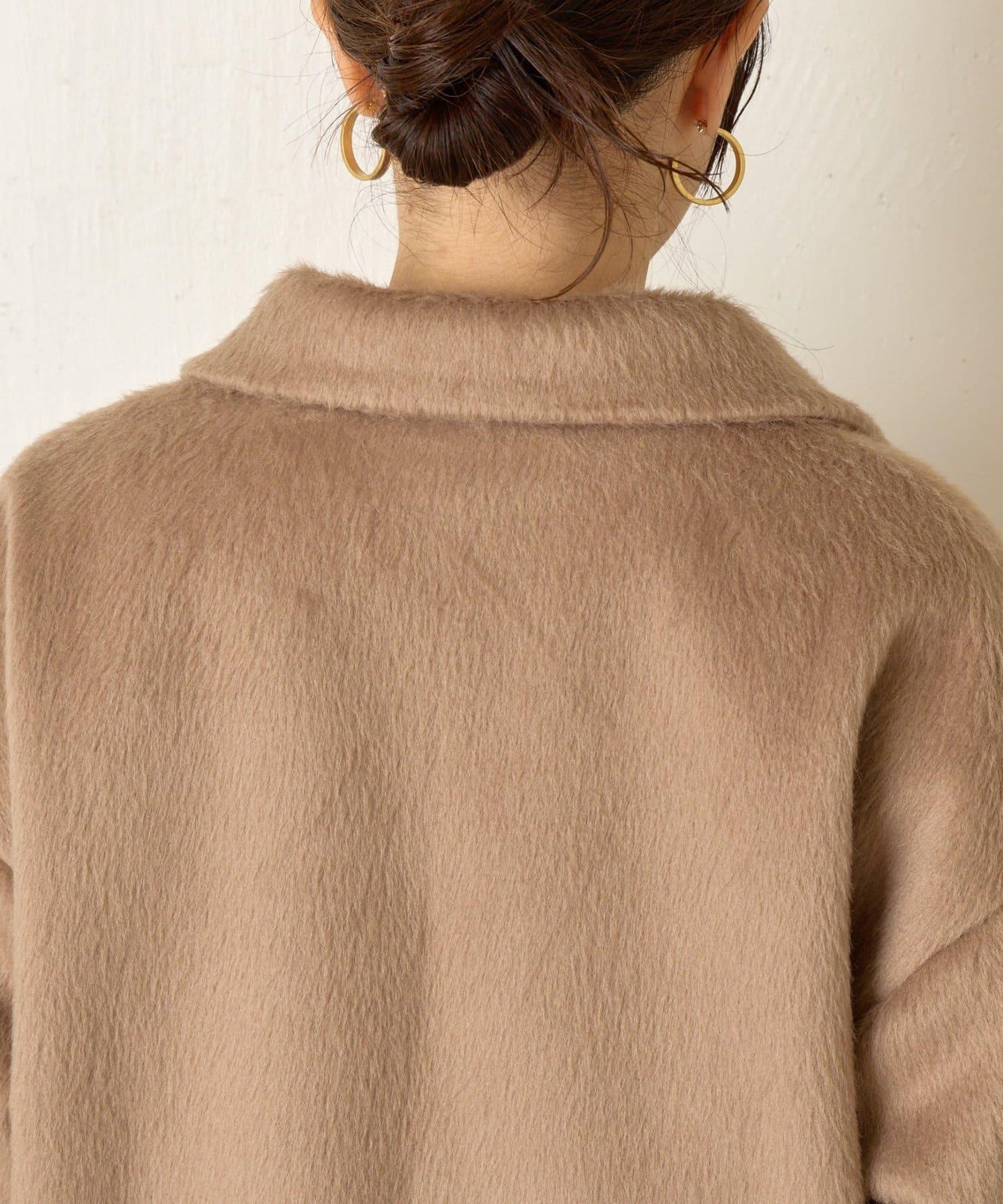 西裝領長毛呢大衣