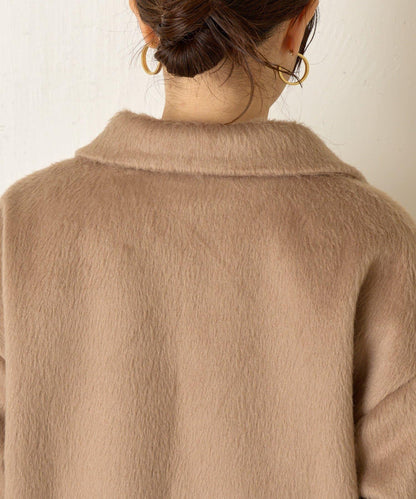 西裝領長毛呢大衣