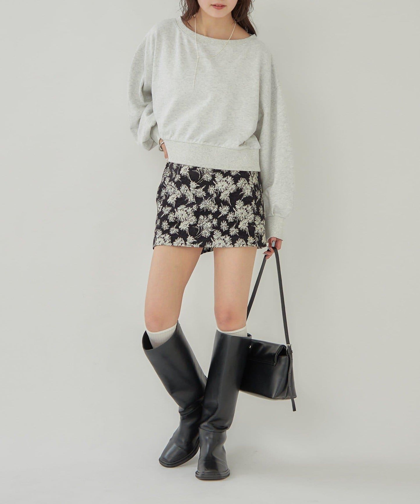 泡泡袖短款衛衣