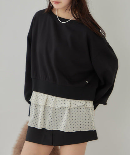 泡泡袖短款衛衣