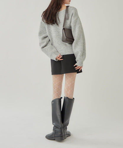 大LOGO抽繩針織衫