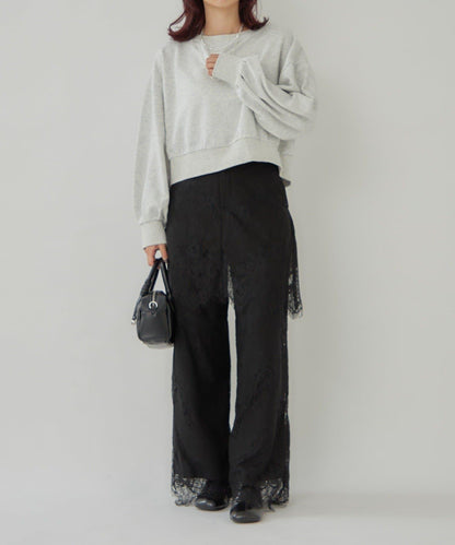 鏤空花邊疊層褲