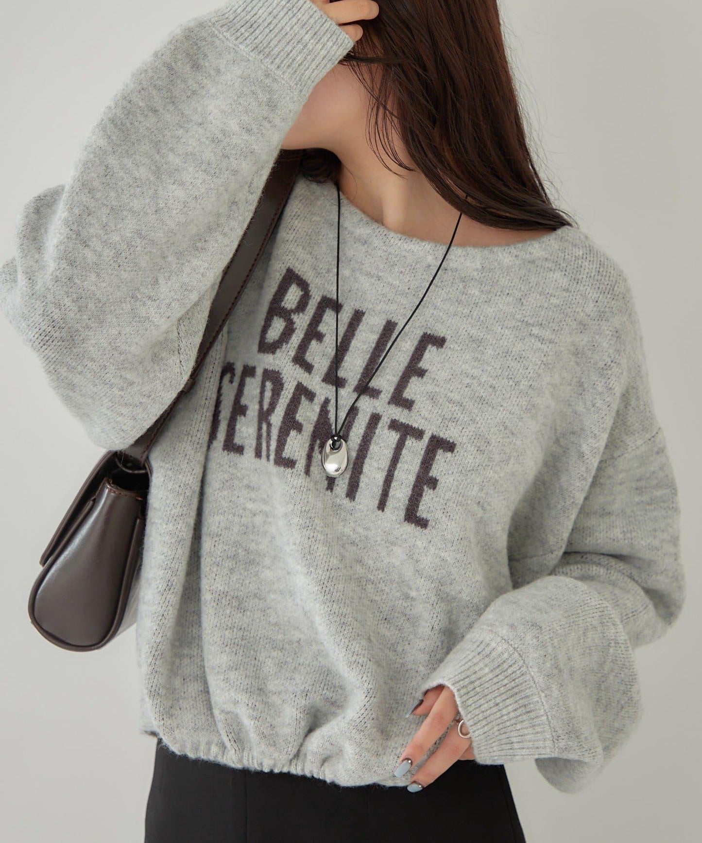 大LOGO抽繩針織衫