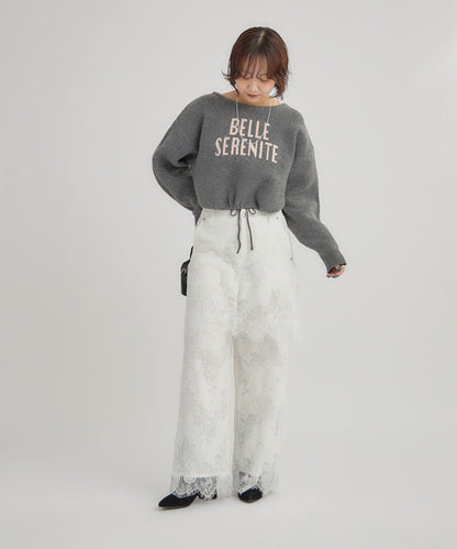 大LOGO抽繩針織衫