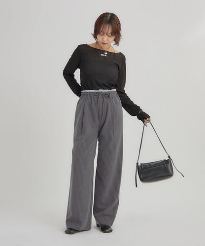 2way薄紗長袖T恤