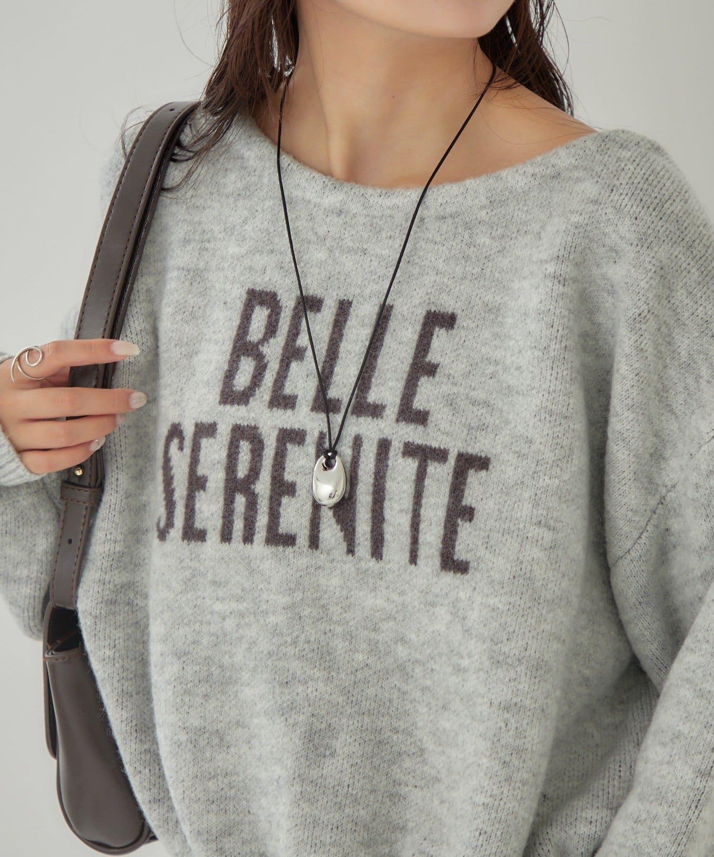 大LOGO抽繩針織衫