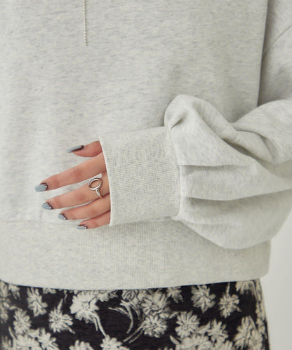 泡泡袖短款衛衣