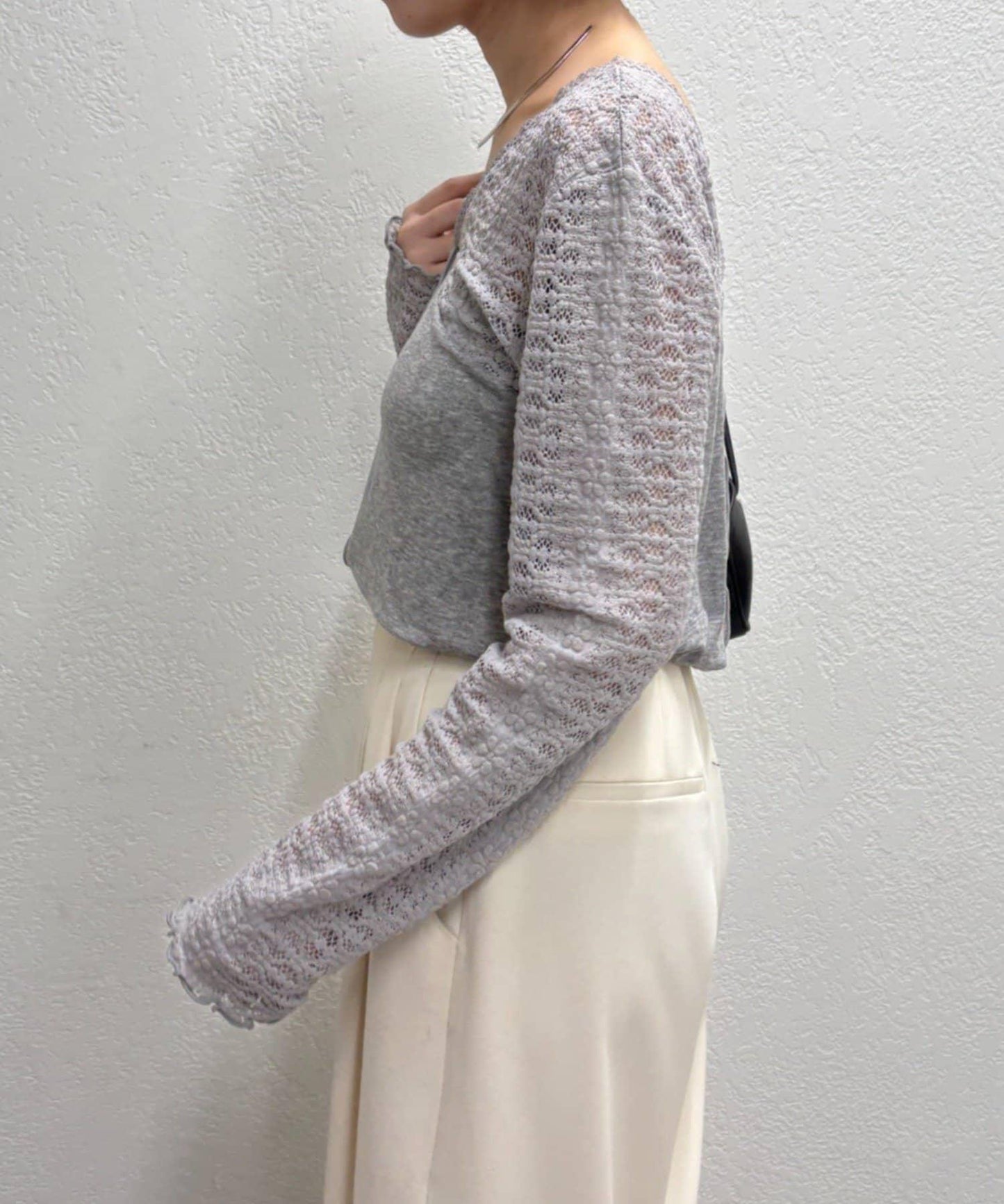 蕾絲拼接針織衫