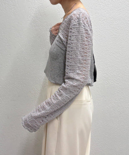 蕾絲拼接針織衫