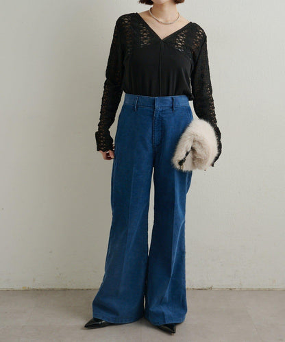 蕾絲拼接針織衫