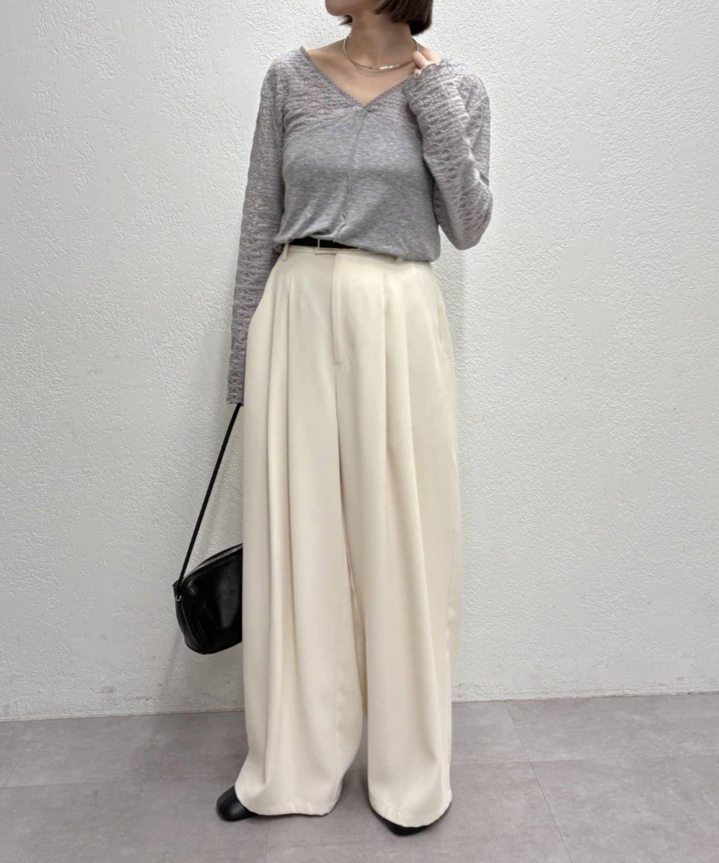 蕾絲拼接針織衫