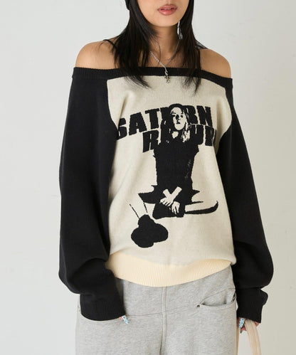 夏洛特一字肩針織衫