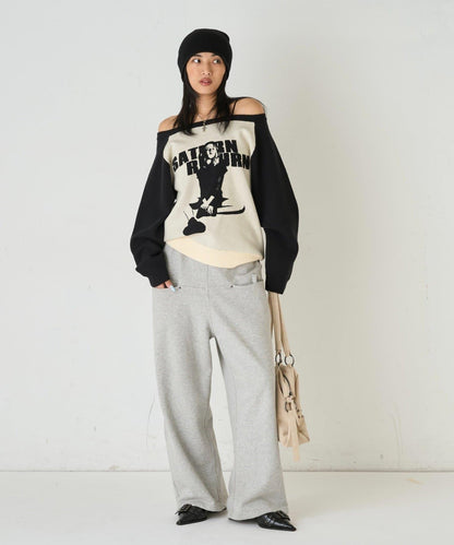 夏洛特一字肩針織衫