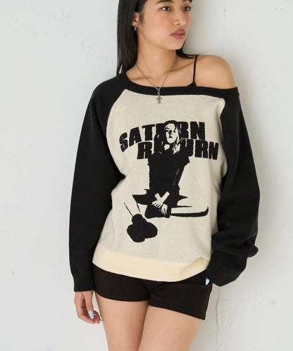 夏洛特一字肩針織衫