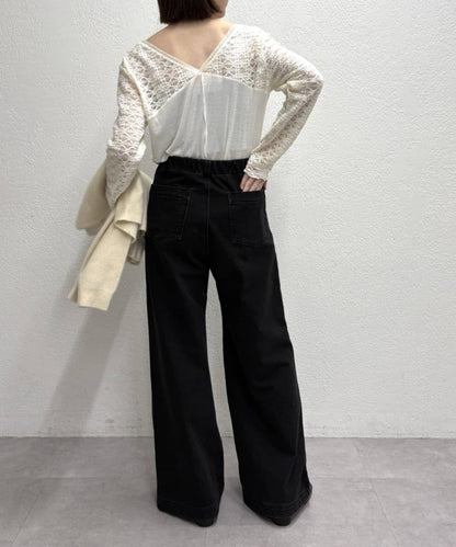 蕾絲拼接針織衫