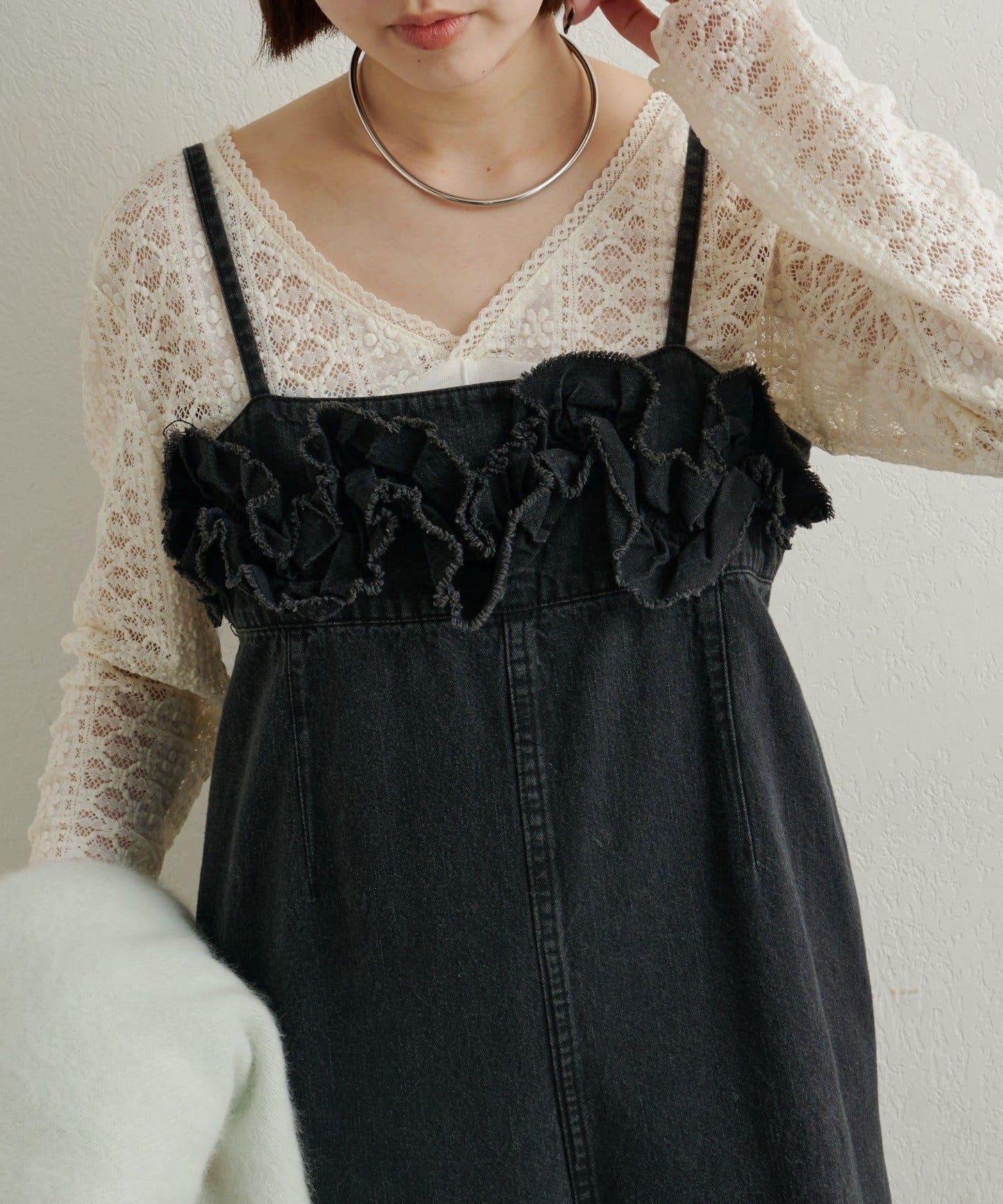 蕾絲拼接針織衫