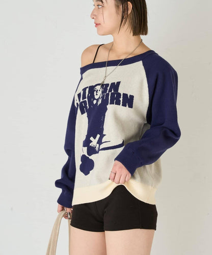 夏洛特一字肩針織衫