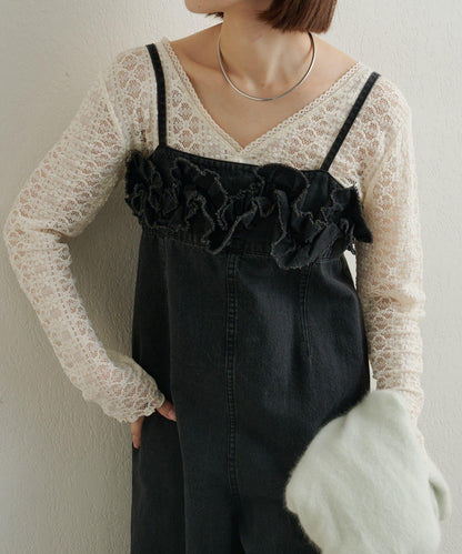 蕾絲拼接針織衫