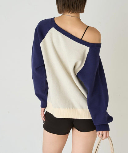 夏洛特一字肩針織衫