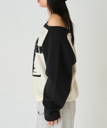 夏洛特一字肩針織衫