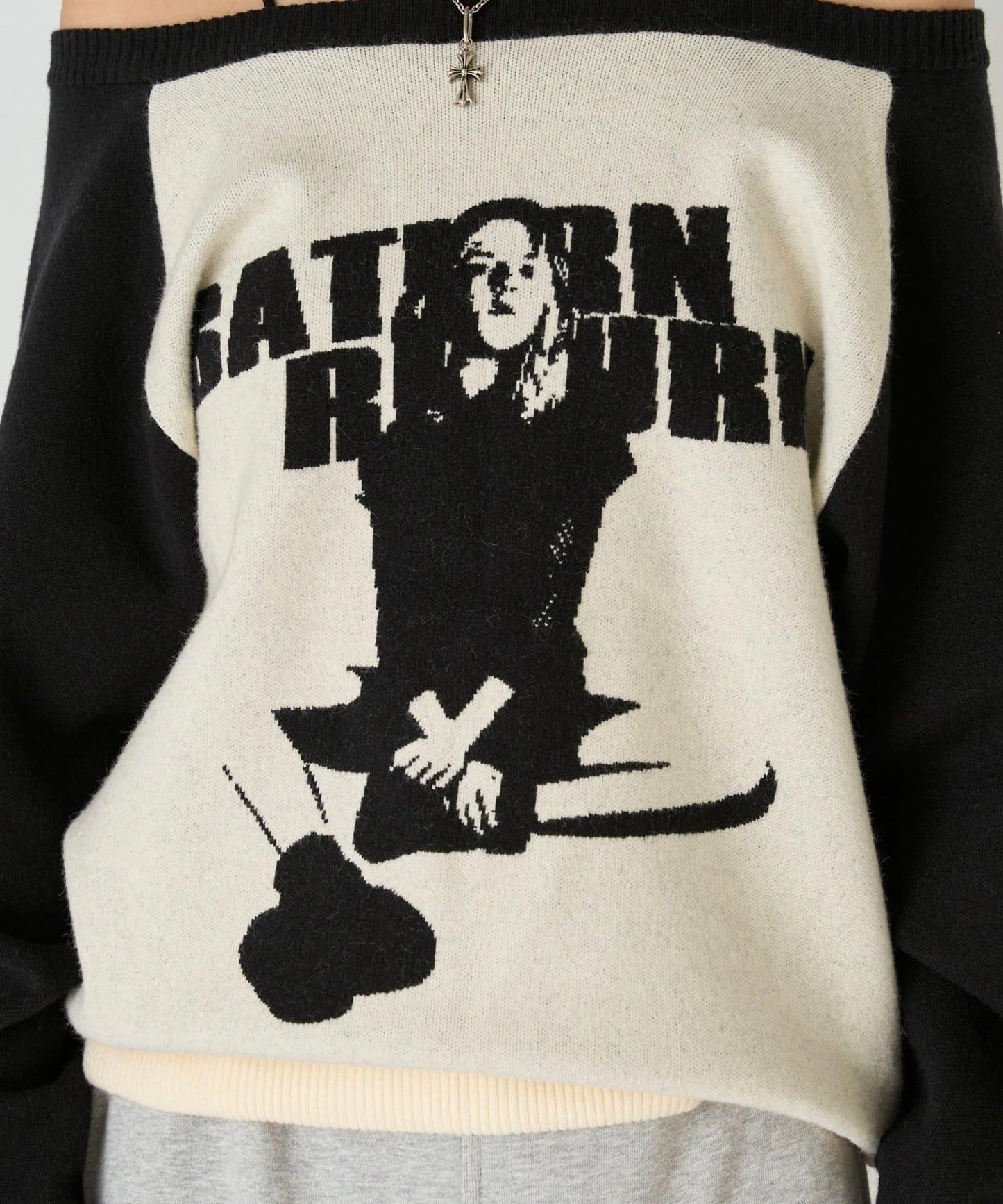 夏洛特一字肩針織衫