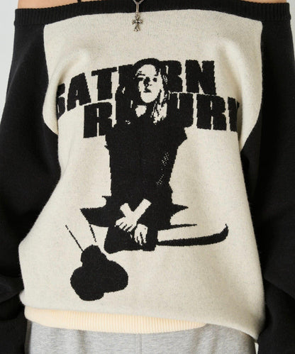 夏洛特一字肩針織衫