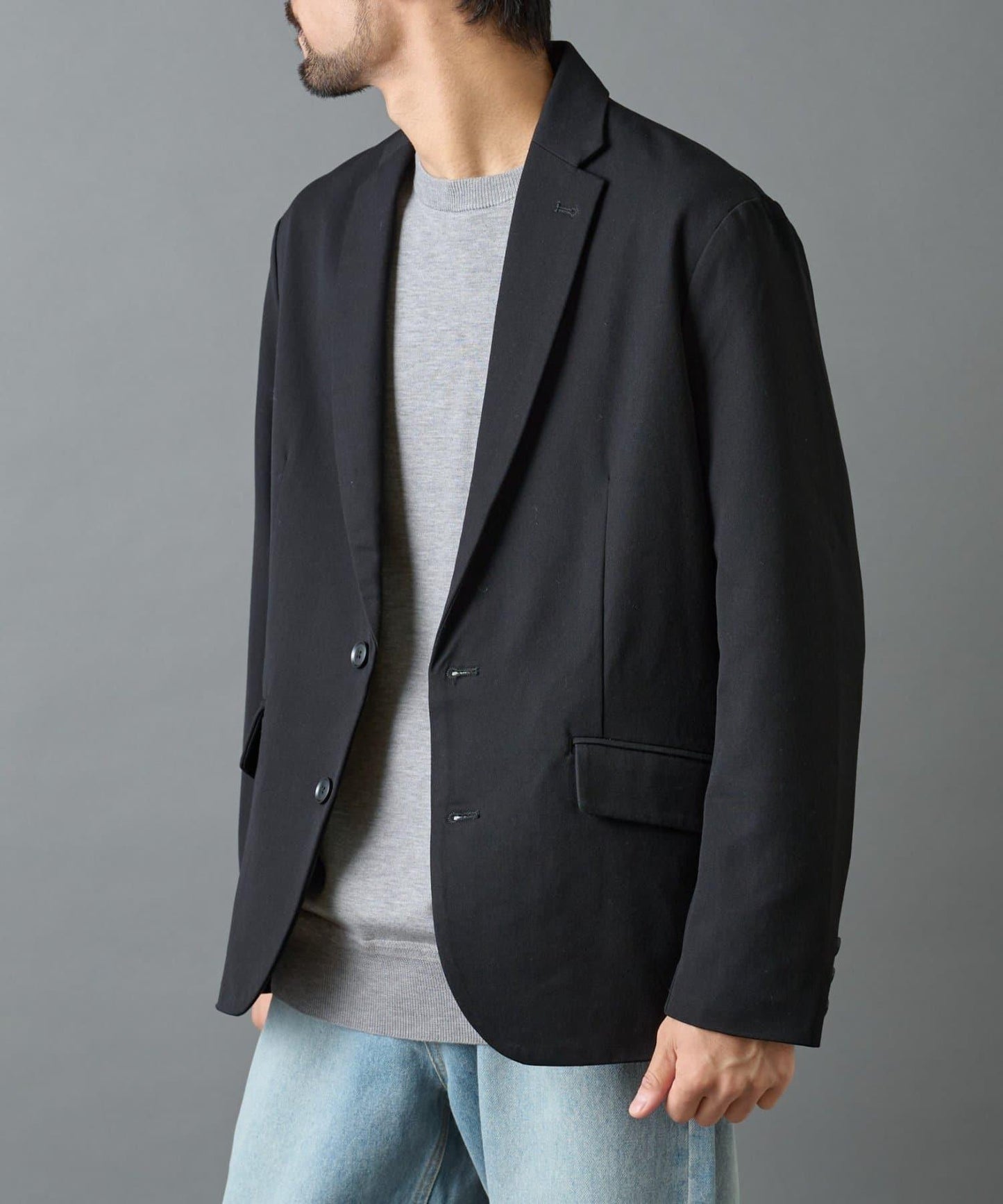 背部褶皺羊毛西裝外套