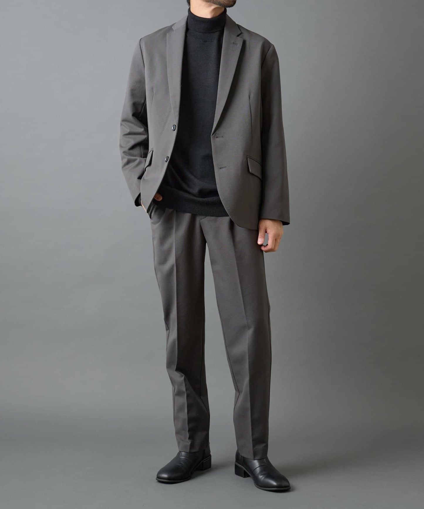 背部褶皺羊毛西裝外套