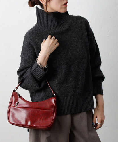 柔軟高領針織衫