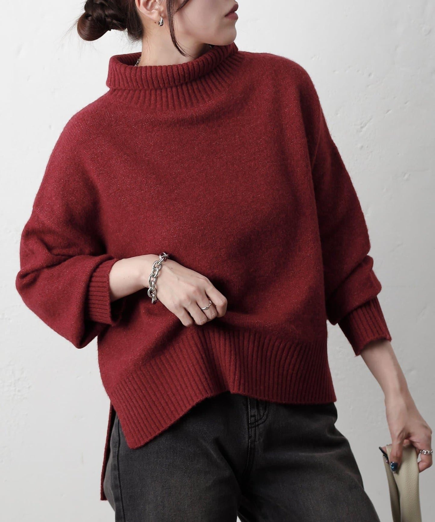 柔軟高領針織衫