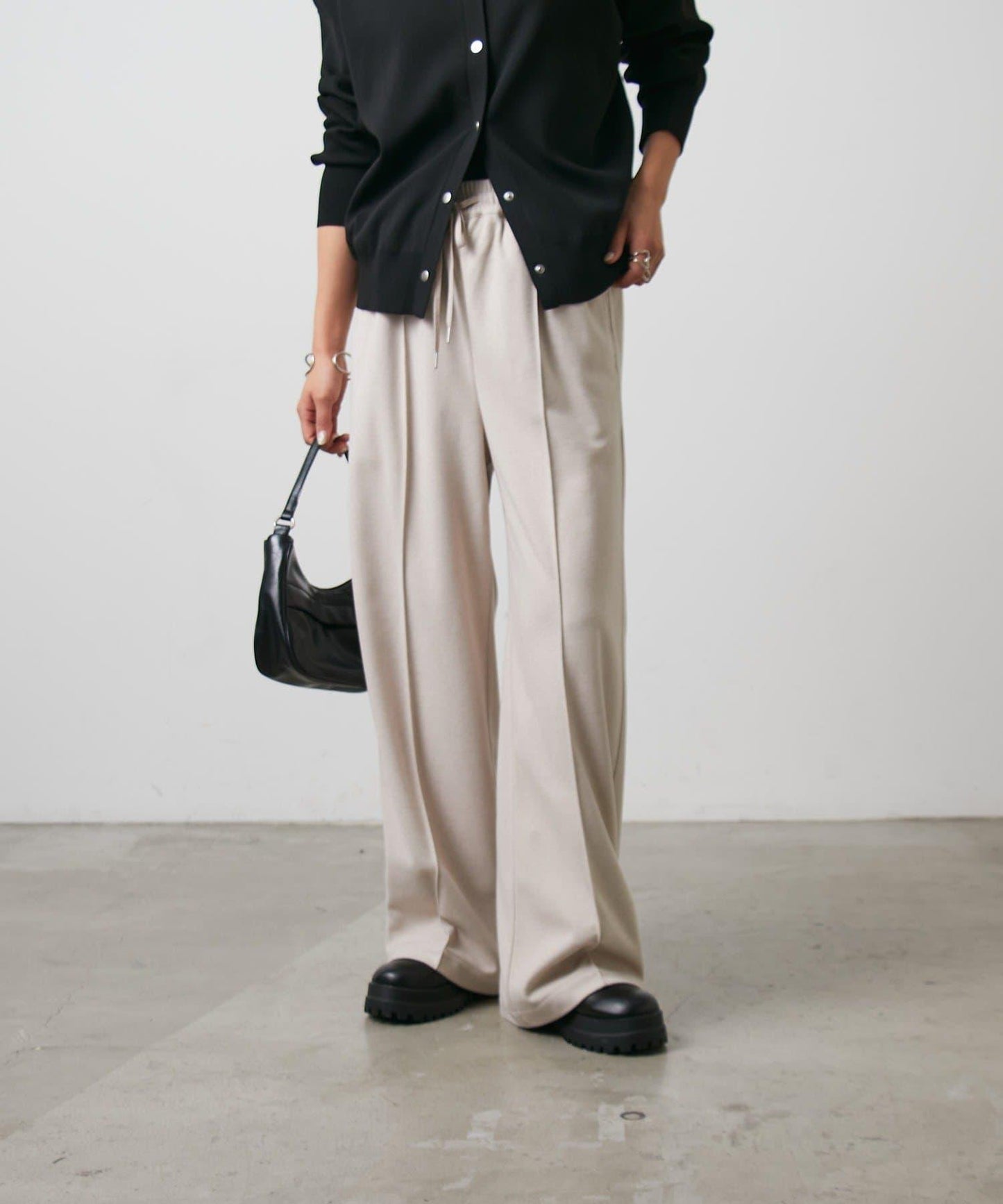 羊毛感針織休閒褲