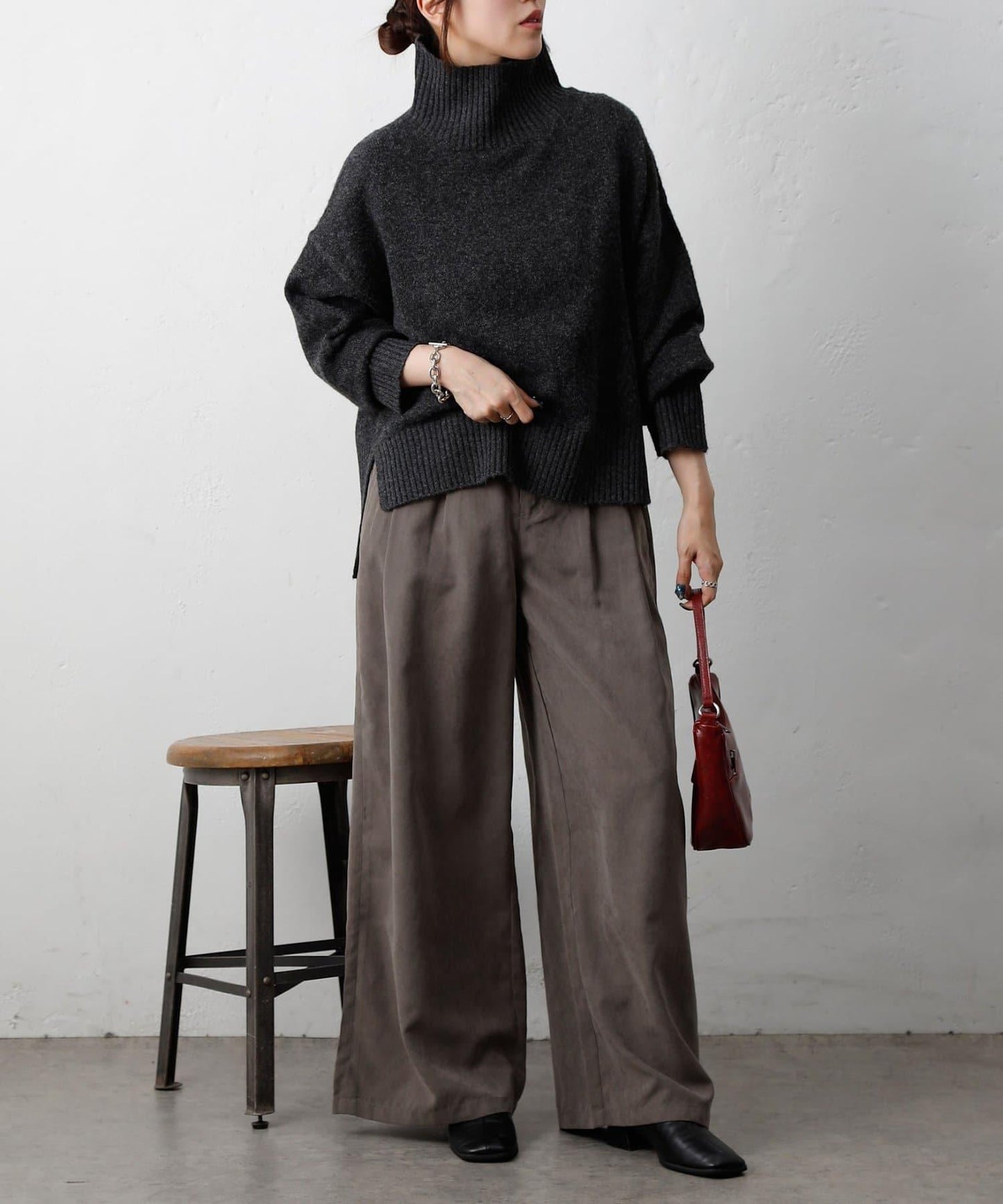 柔軟高領針織衫