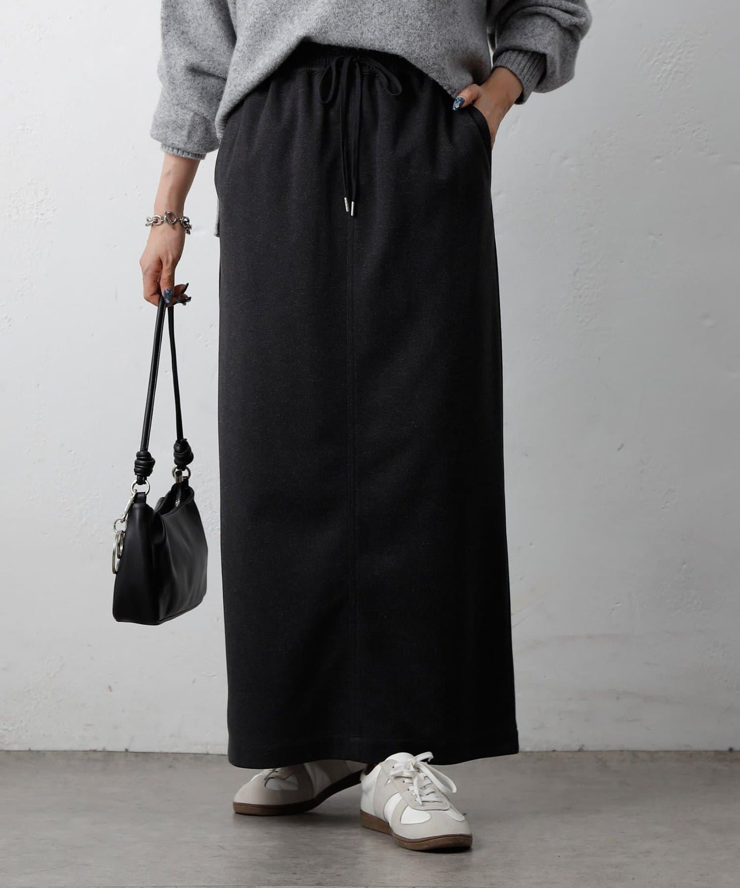 羊毛感針織休閒半身裙