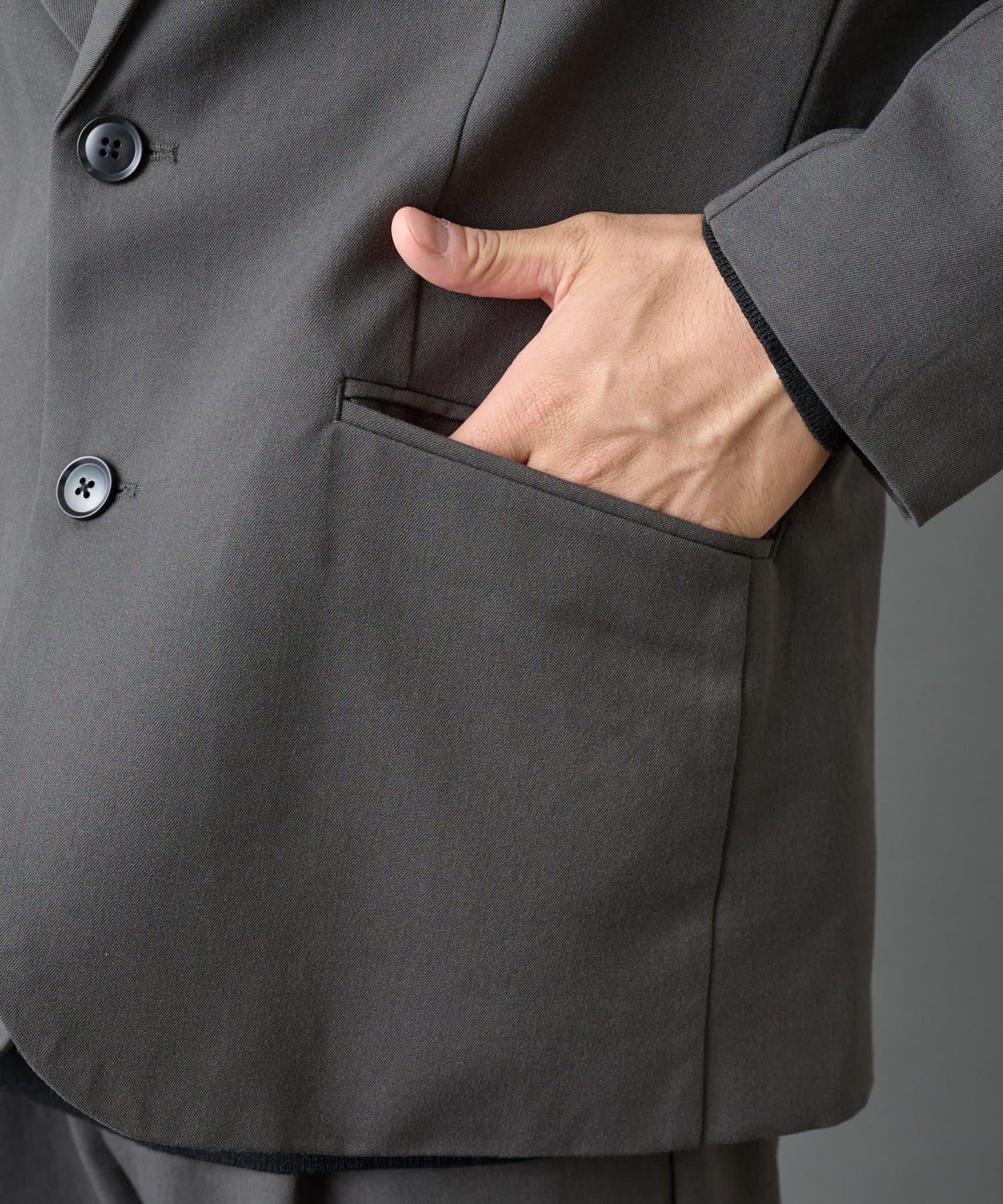 背部褶皺羊毛西裝外套