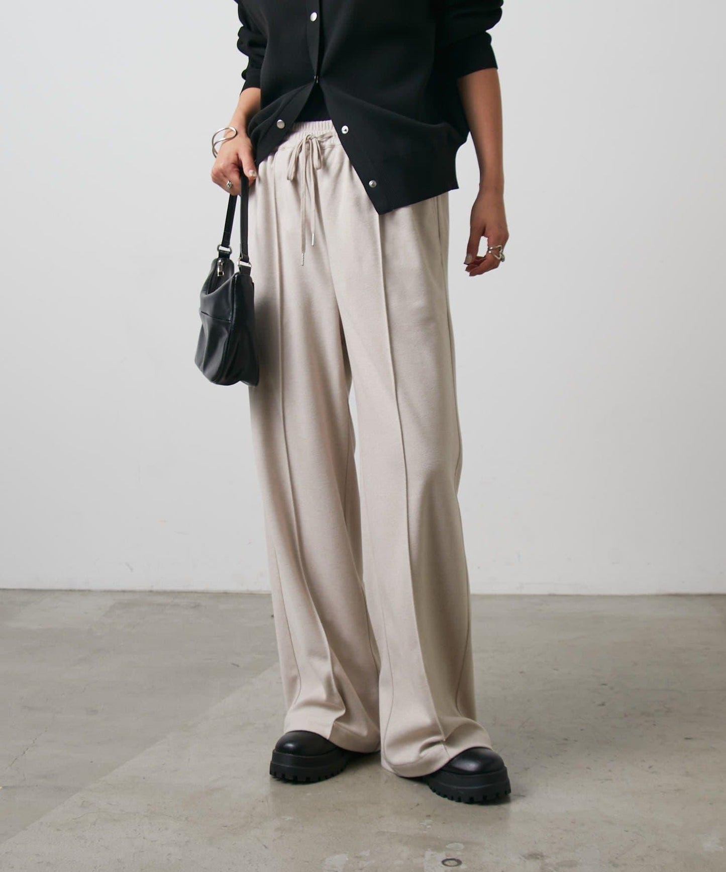 羊毛感針織休閒褲