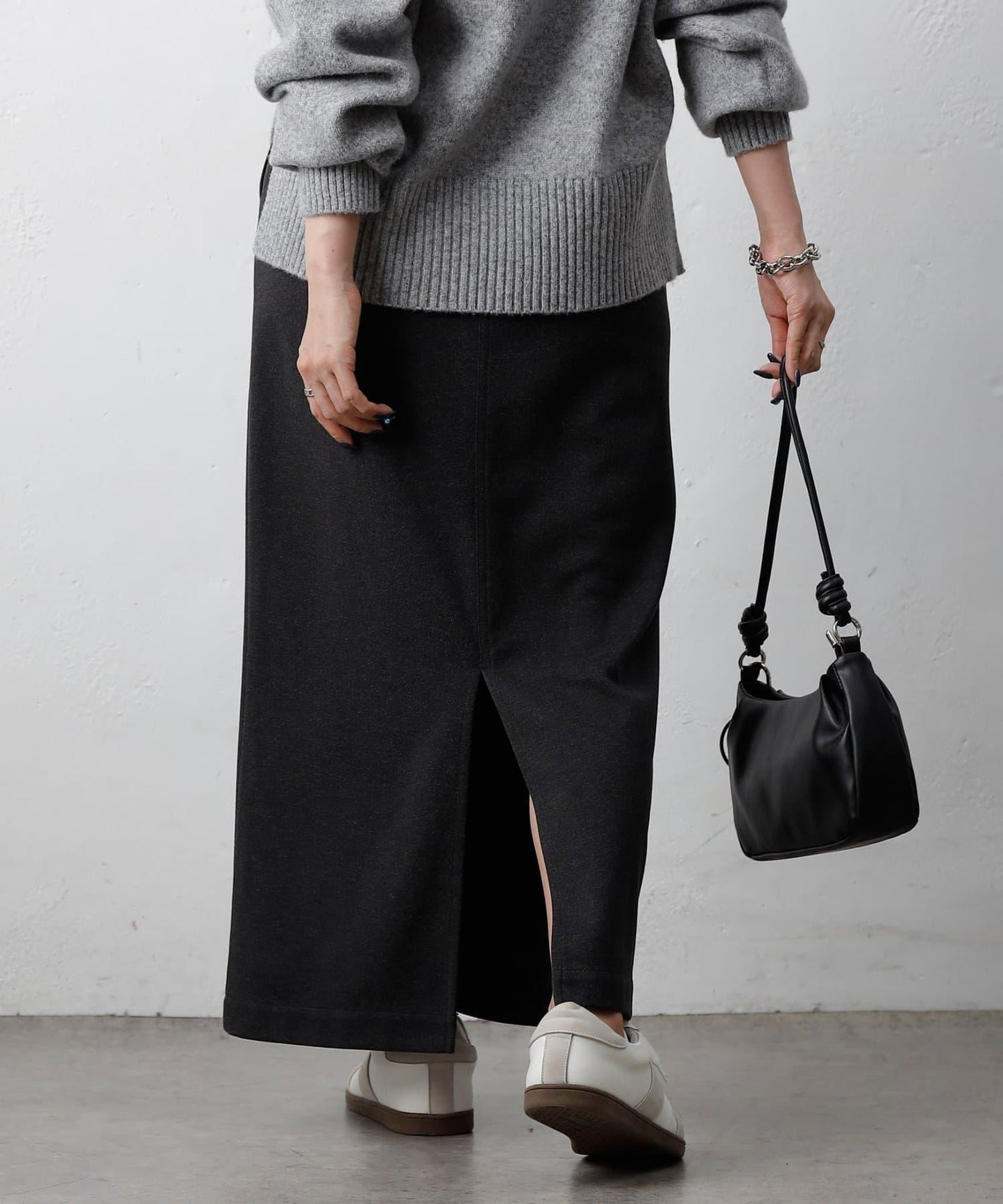 羊毛感針織休閒半身裙