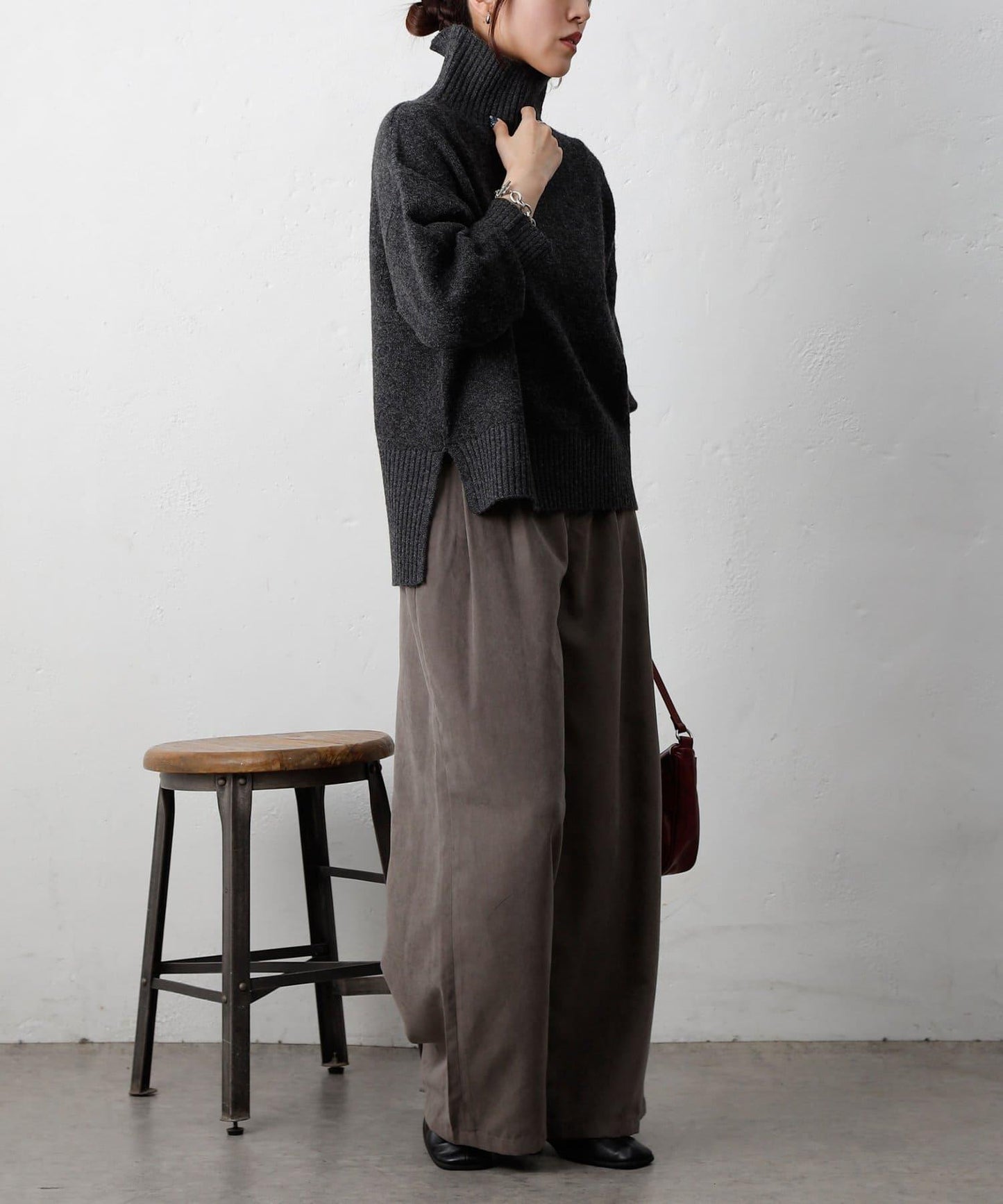 柔軟高領針織衫