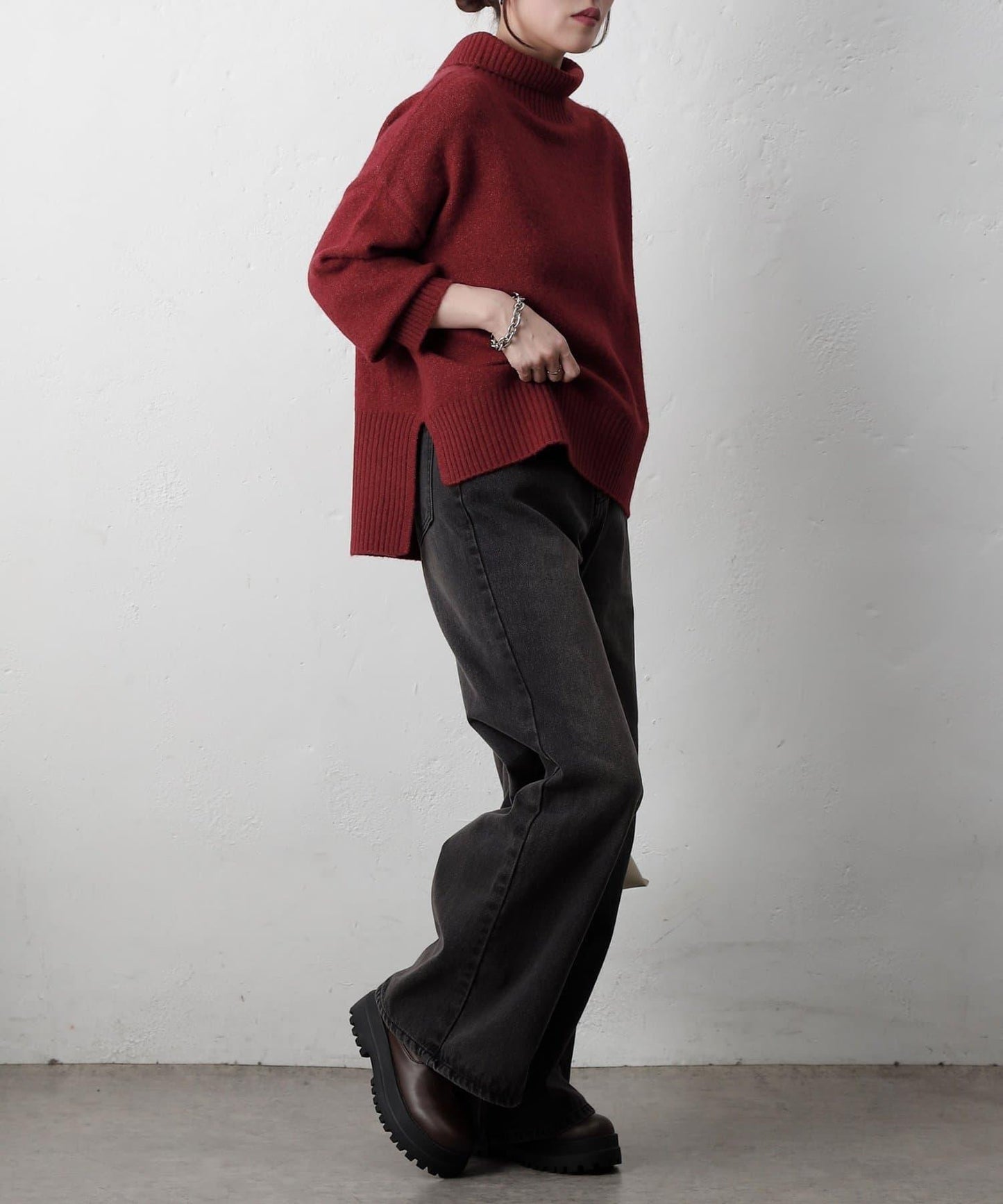 柔軟高領針織衫