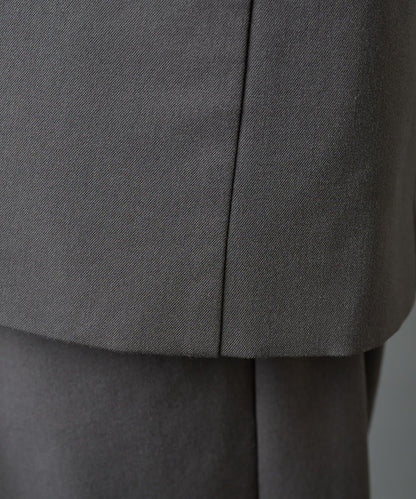 背部褶皺羊毛西裝外套