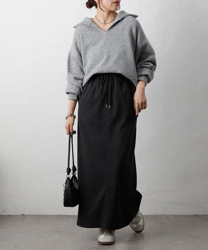 羊毛感針織休閒半身裙