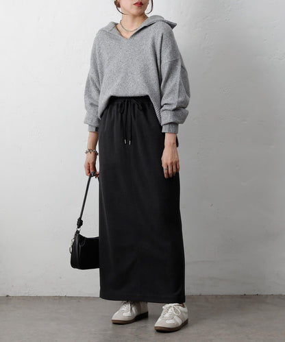 羊毛感針織休閒半身裙