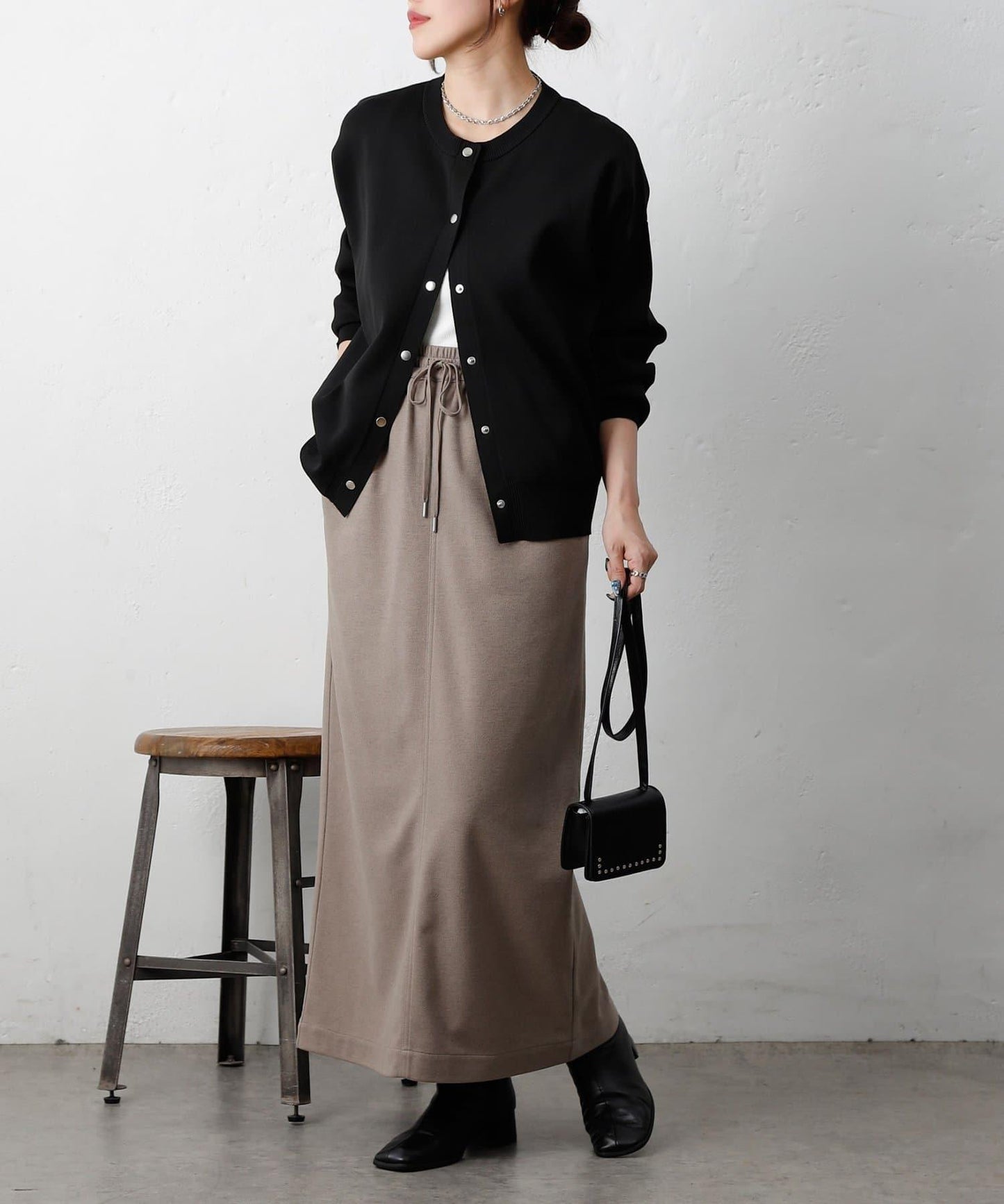 羊毛感針織休閒半身裙