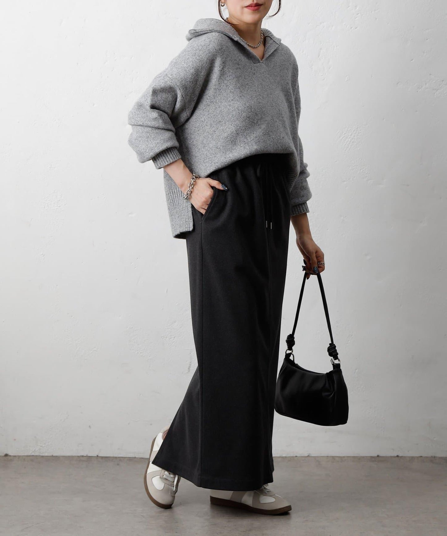 羊毛感針織休閒半身裙