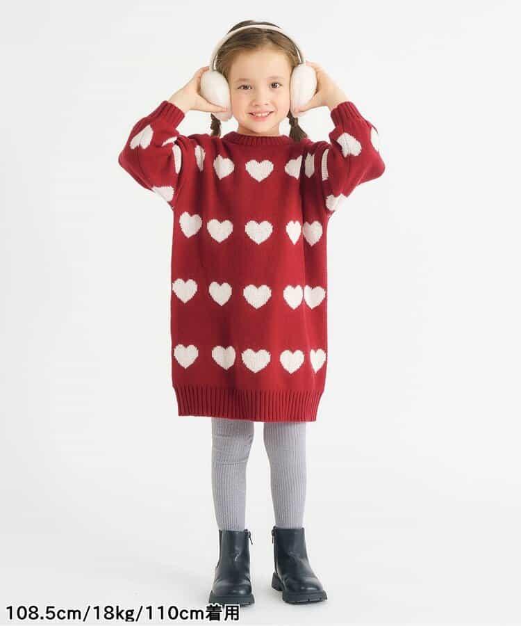 花卉心形針織連衣裙_可機洗