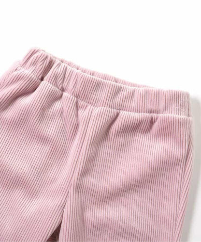 蝴蝶結針織燈芯絨可愛長褲 10分丈